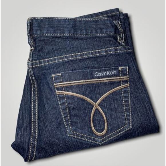 CALVIN KLEIN JEANS CLASSIC ICONIC DARK BLUE DENIM JEANS MEDIUM 28 / 6 - Picture 3 of 9